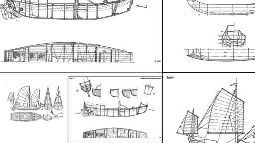 Chinese Junk + Vietnam Junk SET of high quality ship model plans